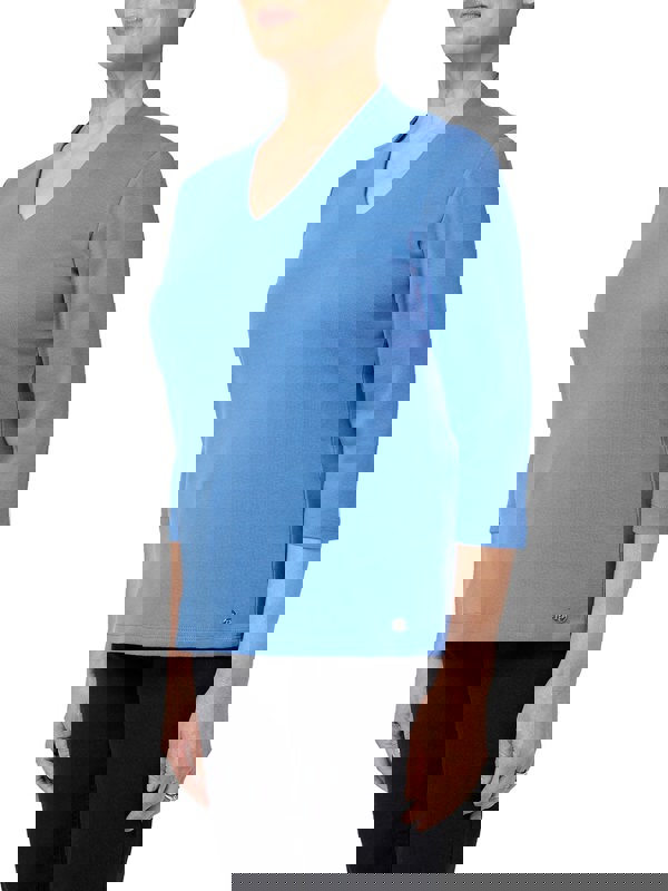 PennyPlain High Back V-neck Top - Light Ultramarine