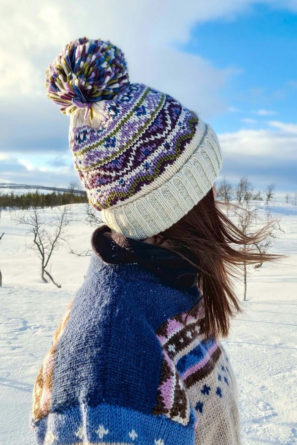 SuperBobble Fairisle Knit Beanie Bobble Hat - Heather