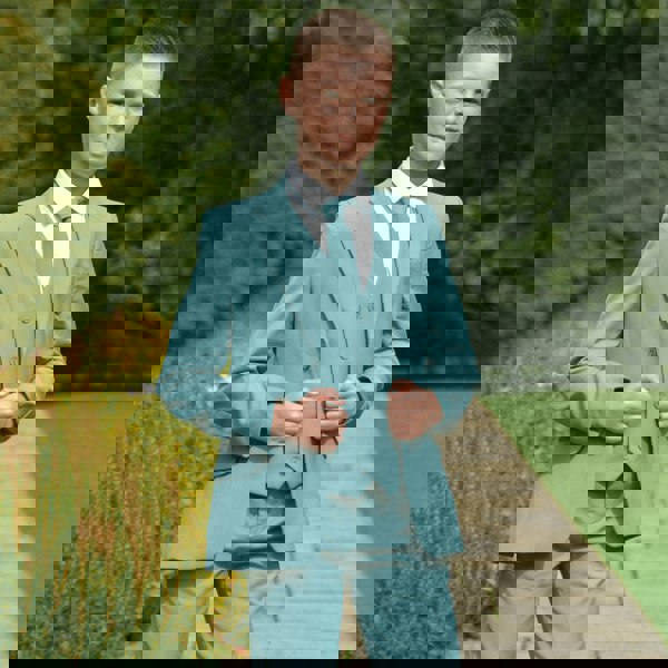 Boy wearing a Otis - Fern 5 Piece Boys Suit from Uk Flower Girl Boutique 