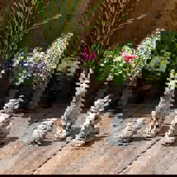 Set of 3 Bunny Rabbit Garden Ornaments