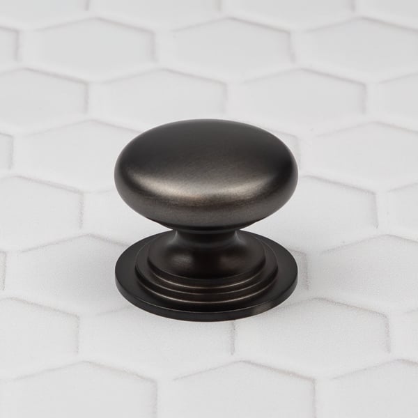 Handle & Home Dark Bronze Round Mushroom Knobs and Coordinating Cup Handle