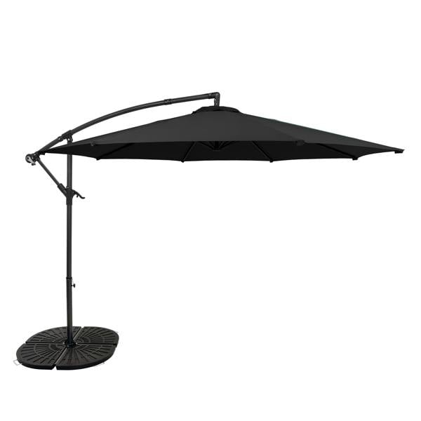 Jardi Cantilever Parasol 3m With Full Fan Base – Black