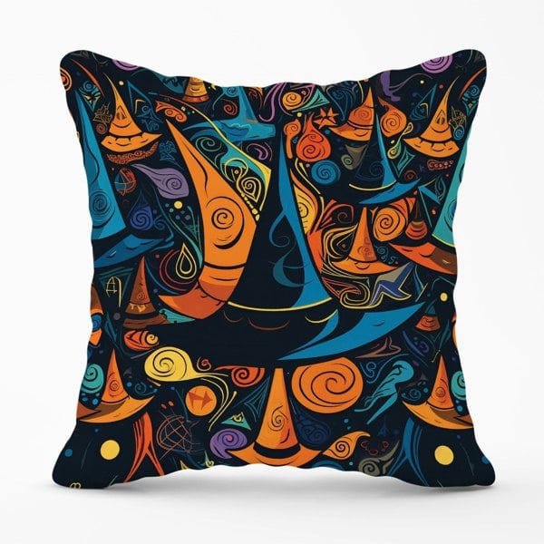 Warren Reed Imaginative Abstract Witches Hats Cushions