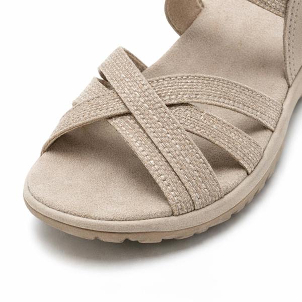 Skechers REGGAE SLIM - SUMMER GETAWAY Cross Strap Sandals in Taupe