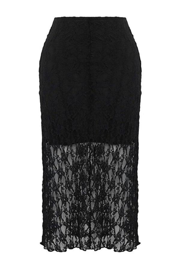 WOVCOR Lace A-line Mini Lined Plus Size Skirt