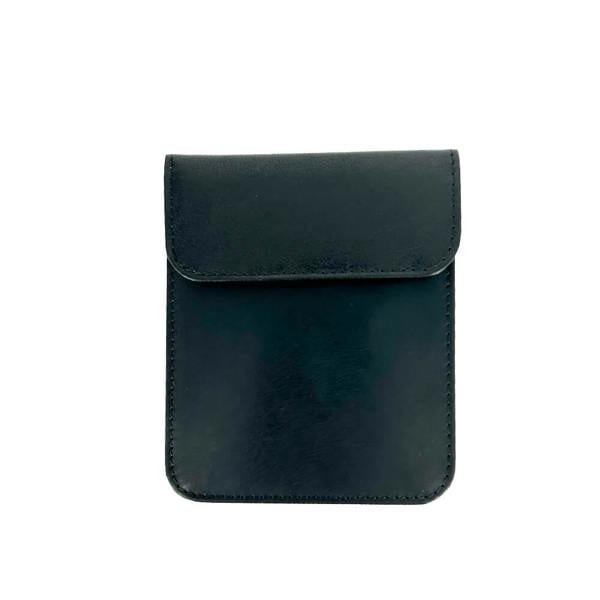 Black leather Car Key pouch on a white background
