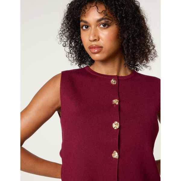 Blue Vanilla Button Front Tailored Vest