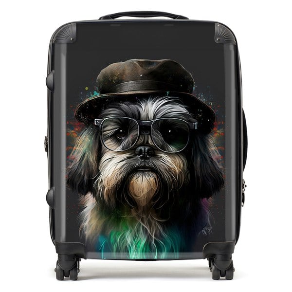 Warren Reed Lhasa Apso Dog Splashart Suitcase