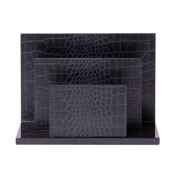 Chelsea Letter Holder - Luxury Croc Noir