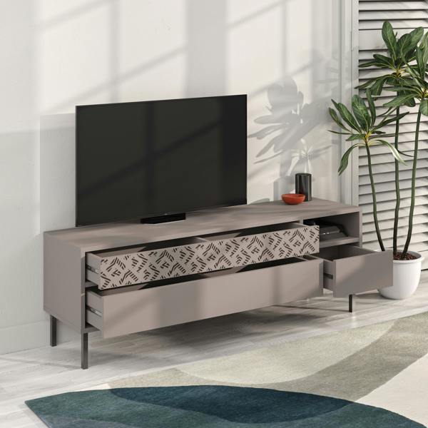 Decortie Heaton Modern Multimedia Unit with Storage TV Cabinet 60" 145cm