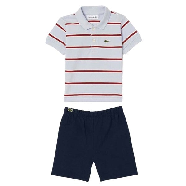 Lacoste Baby Stripe Organic Cotton Top & Bottom Set - Blue