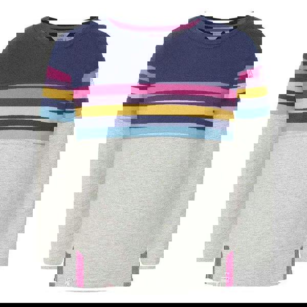 Lazy Jacks Girls Striped Breton Long-Sleeved T-Shirt - Grey Marl