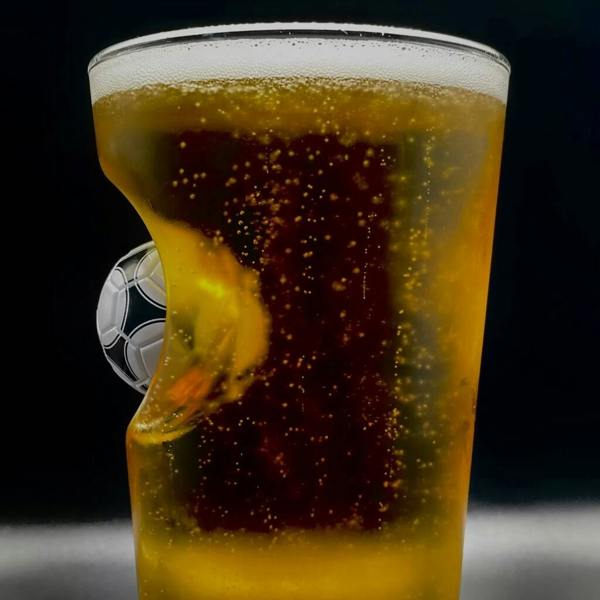 Personalised Football Beer Glass - close-up detail