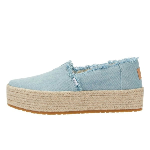 TOMS Washed Denim Valcia Pastel Blue Women's Blue Espadrilles