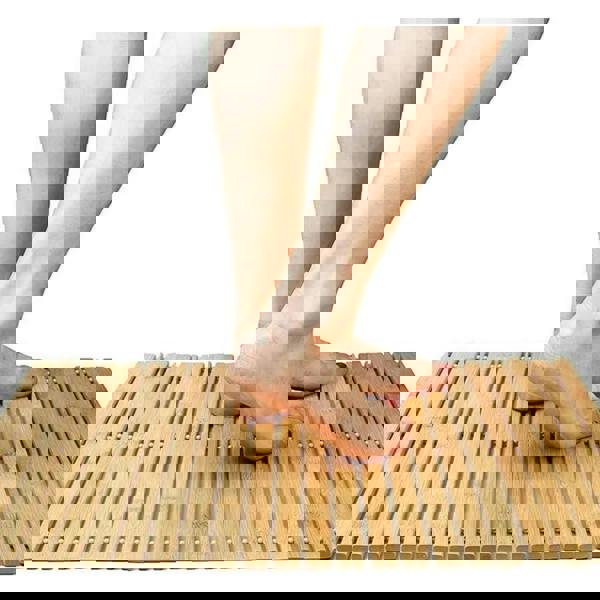 MANTRARAJ Bamboo Roll Up Bath Duckboard Mat 40X60 cm Non Slip Bathroom Shower Mat Spa Sauna Mat