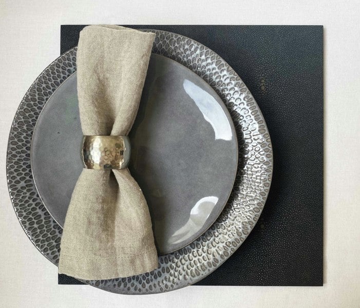 POSH TRADING COMPANY Placemat - Faux Shagreen Chocolate