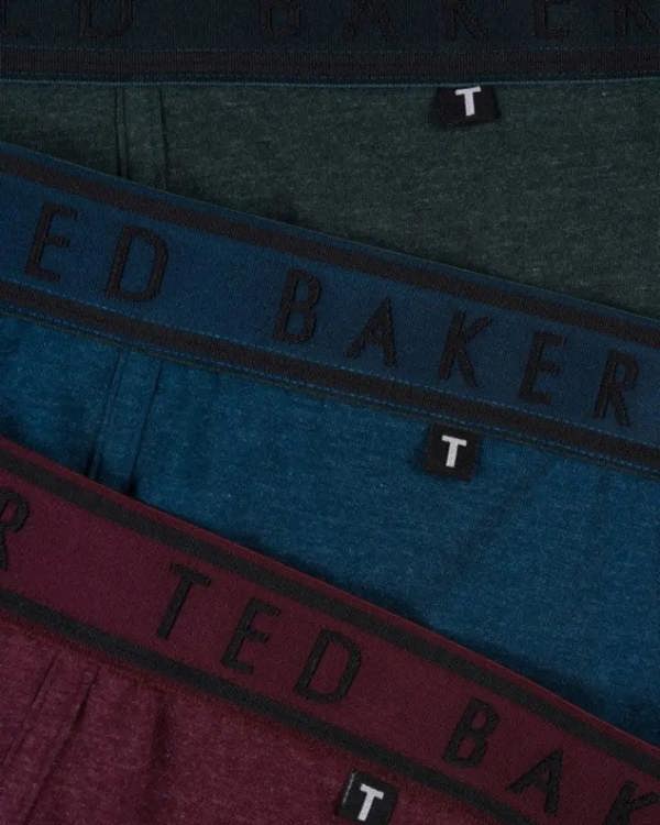 Ted Baker 3-Pack Coloured Boxer Briefs, Blue/Pool/Burgundy