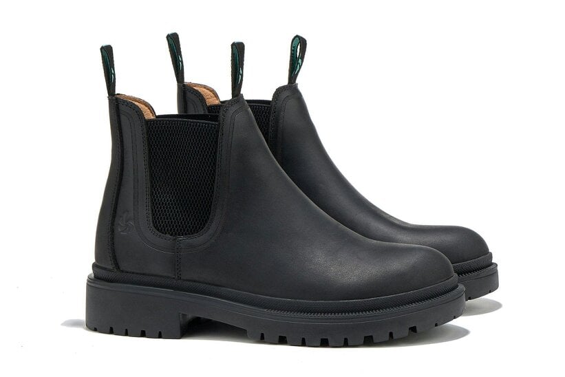AMMONITE Women's Water-Resistant Chelsea Boots | Charmouth Black