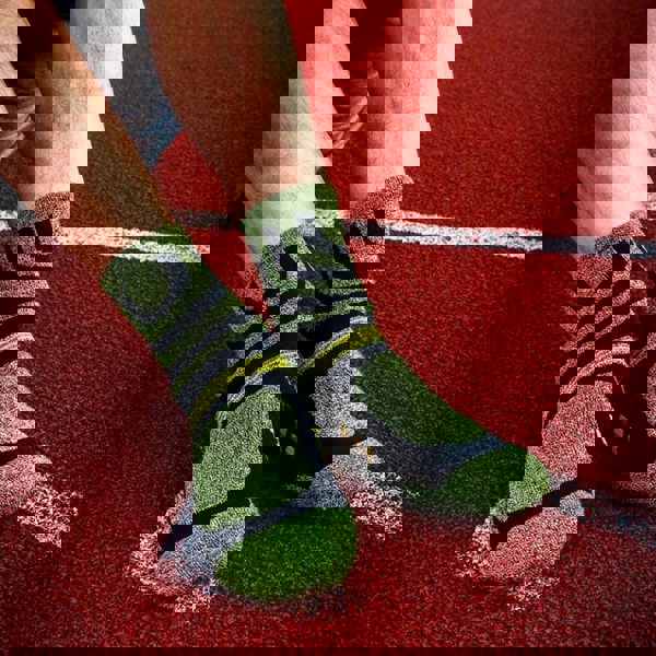 Anysox 5 Pairs One Size 5-11 Grey Green Cotton Compression Trekking Socks