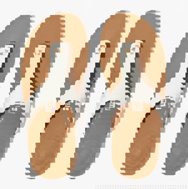 FitFlop iQUSHION LEATHER Womens Toe Post Urban White