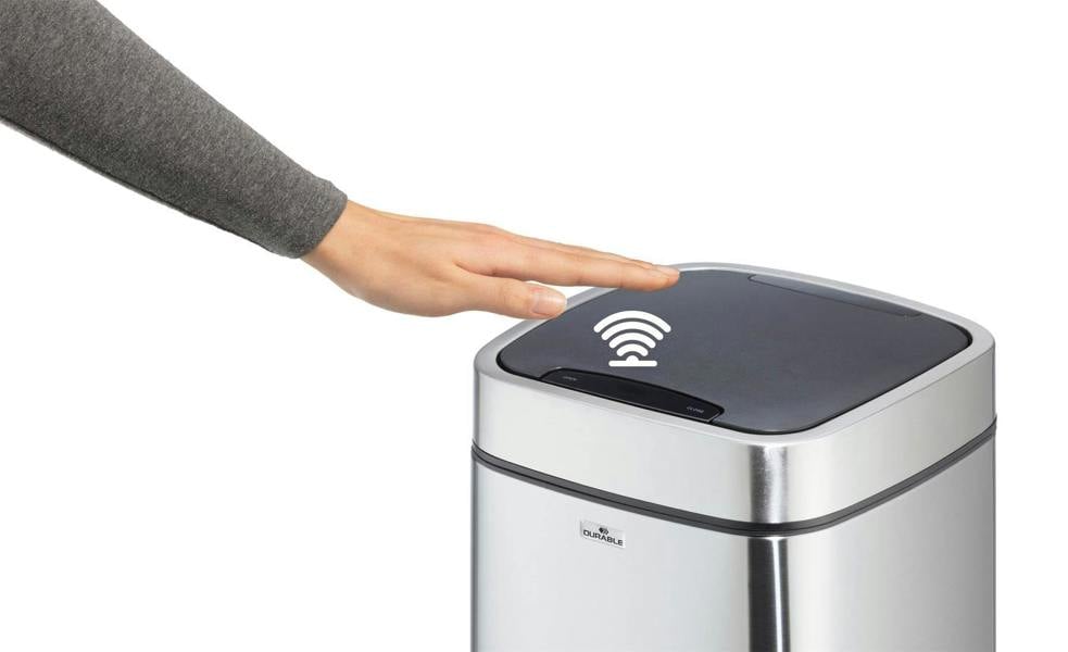 Durable Motion Sensor Bin | Smart Automatic Steel Kitchen Waste Bin | 21L Silver