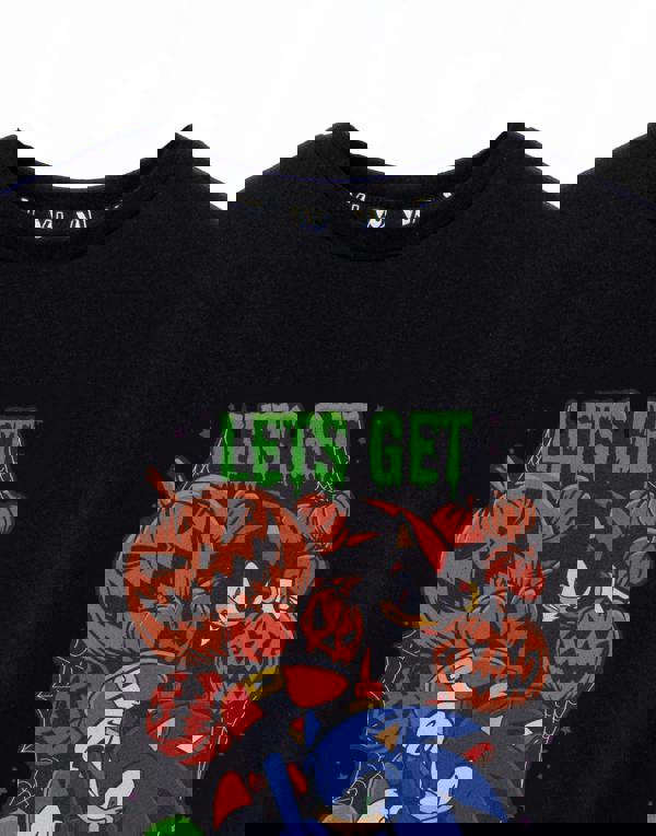 Sonic the Hedgehog Boys Black Let's Get Spooky Short Sleeved T-Shirt
