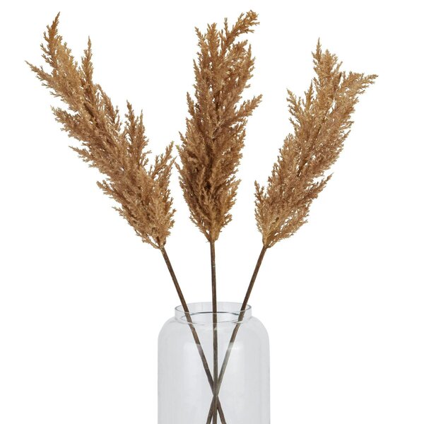Wyld Haus Set of 3 Dried Flowers Taupe Faux Dried Pampas Grass Stems
