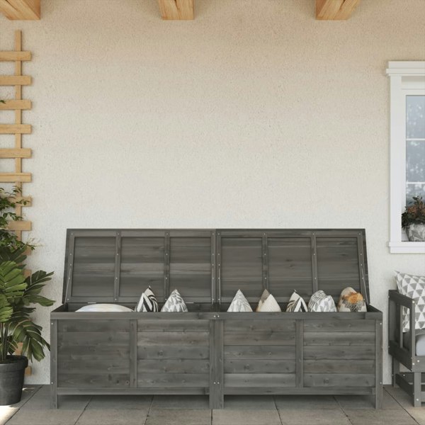 Berkfield Garden Storage Box Anthracite 198.5x50x56.5 cm Solid Wood Fir