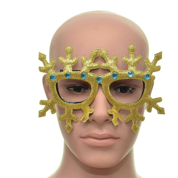 45cm Novelty Glitter Gold Snowflake Christmas Glasses for Party Props and Festive Dress Up image 2