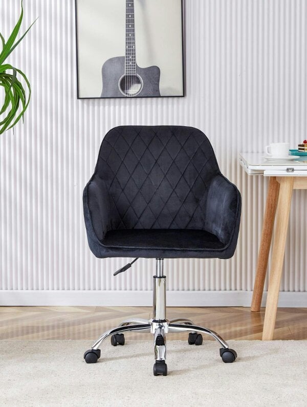Kosy Koala Office Chair black velvet swivel with arms and wheels leisure home desk computer