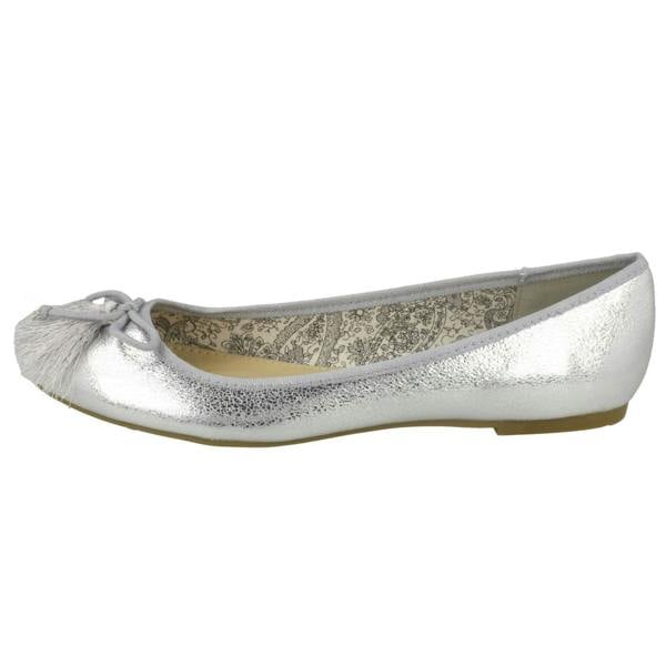 Spot On Ladies Spot On Flat Ballerinas With Tassel Bow Trim