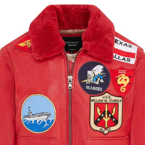 Infinity Leather Mens Top Gun A2 Leather Bomber Jacket-San Diego