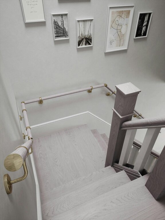 Handrails Direct Pattingham Grey Wood Quarter Landing Handrail