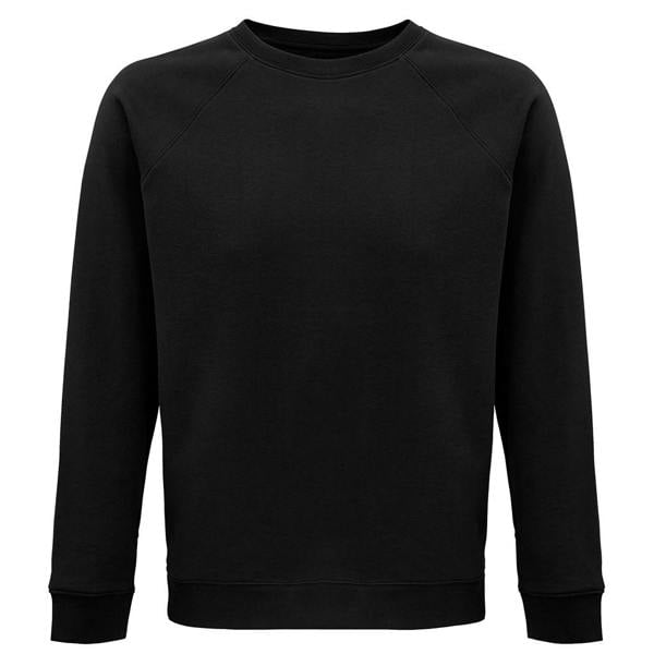 SOLS Unisex Adult Space Organic Raglan Sweatshirt - Black