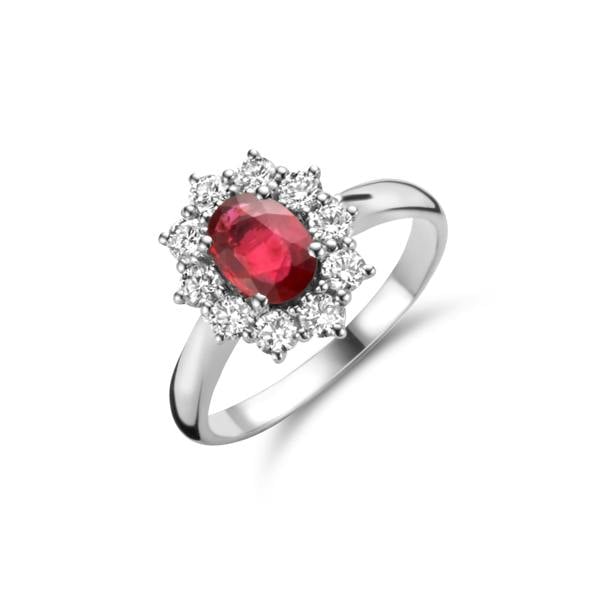 Sarah Layton Ruby Cluster Ring - White Gold