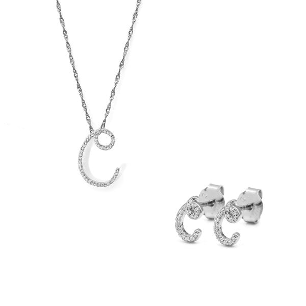 Say It With Luxe Initial Gift Set - Sterling Silver