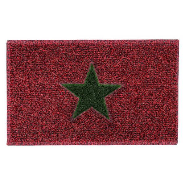 Nicoman Christmas Star PVC Spaghetti Doormat - Red & Green Design