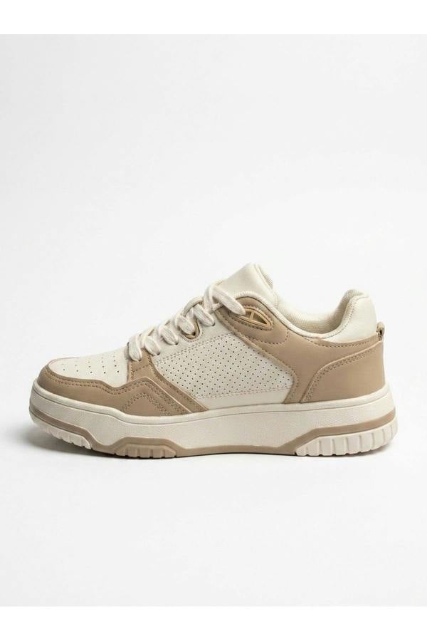 Cordelia Two Tone Panel Chunky Trainers - Beige