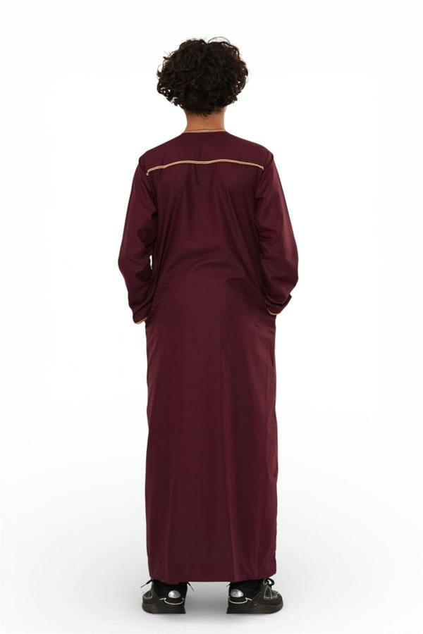 Infinity Leather Kids Boys Ramadan Moroccan Thobe Robe Emirati Eid Jubba- TT-003