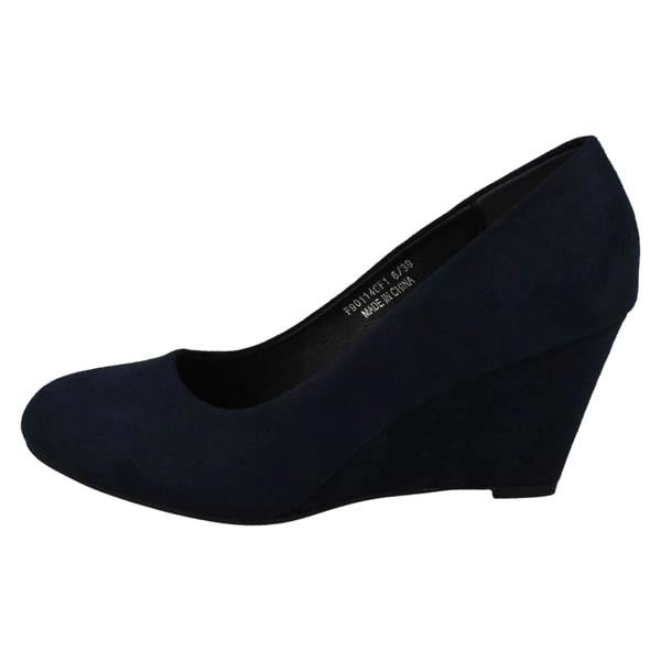 Spot On Ladies Spot On Elegant Wedge Heeled Court Shoes F90114