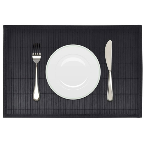 Berkfield 6 Bamboo Placemats 30 x 45 cm Black