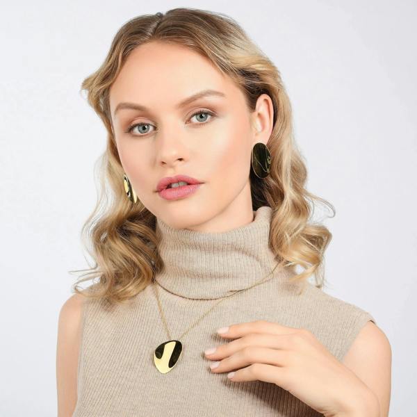 Large Gold Mirror Statement Earrings for Women - namana.london