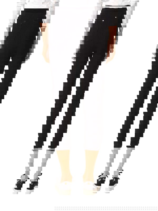 PennyPlain Cropped Bengaline Capri Trousers - Black