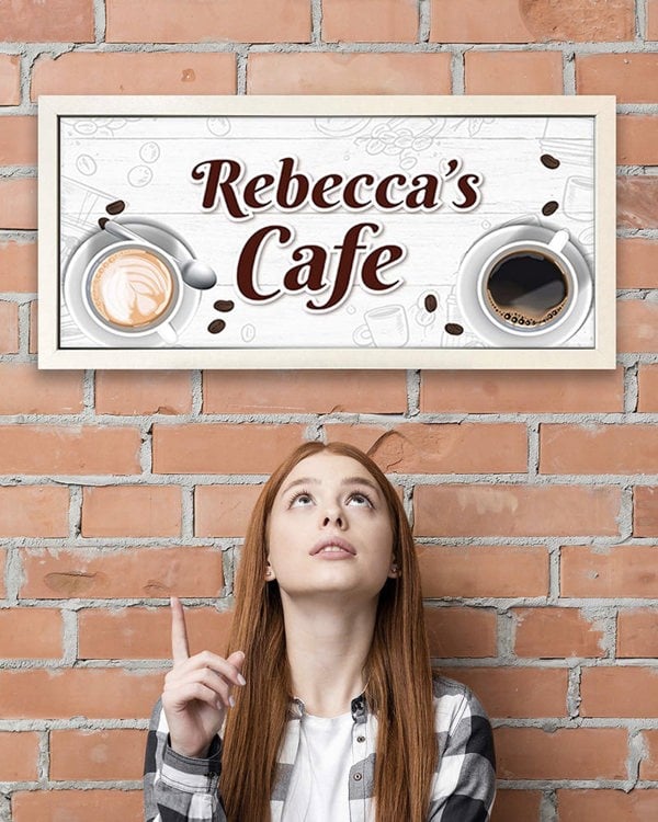 Personalised Wall Art Print - Custom Café Sign in Frame