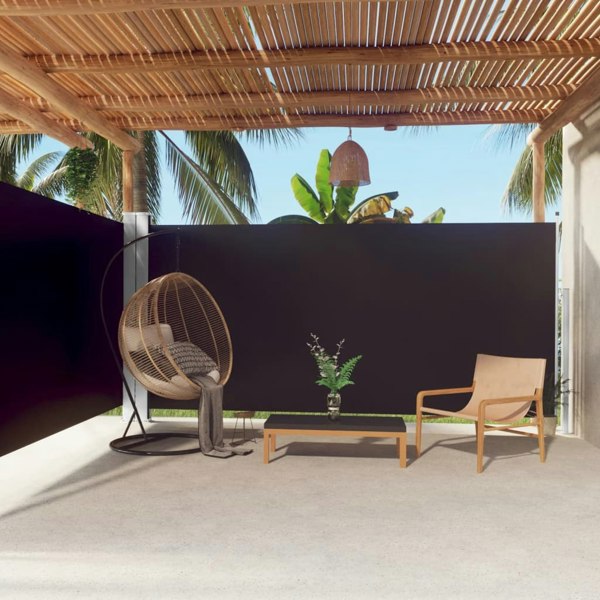 Berkfield Retractable Side Awning Black 180x600 cm