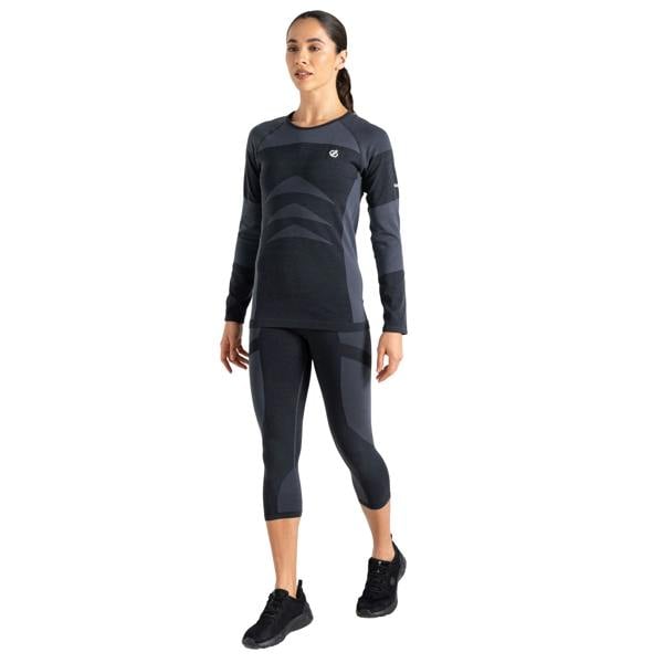 Dare 2B Womens/Ladies In The Zone II Panel 3/4 Leggings - Black/Black - 