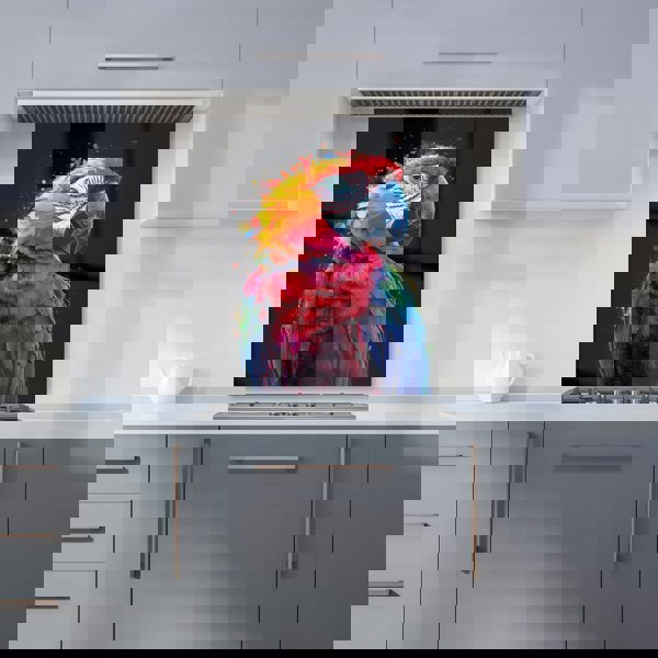 Warren Reed - Designer Vivid Parrot in a Splash of Colour Kitchen Splashback