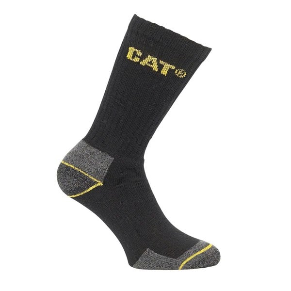 Caterpillar Crew Work Sock - 3 Pair Pack / Mens Socks - Black