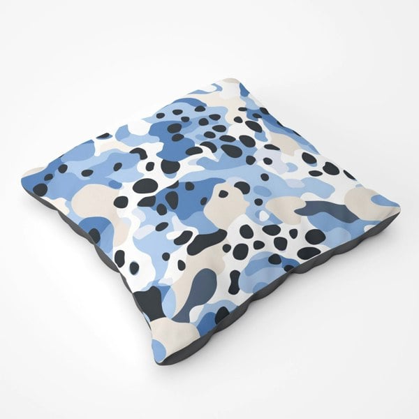 Warren Reed Blue Camouflage Pattern Floor Cushion