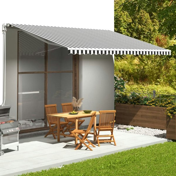 Berkfield Replacement Fabric for Awning Anthracite and White 5x3 m